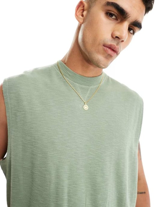 ASOS DESIGN oversized pikétröja i ljusgrön - Image 4