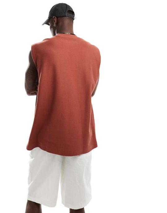 ASOS DESIGN oversized väst med framficka i röd - Image 4