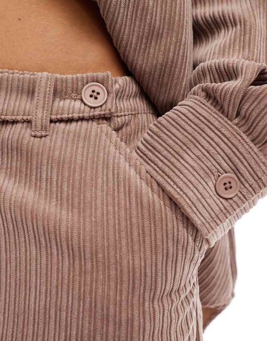 ASOS DESIGN kordbälte mikro minikjol i mink - Image 3