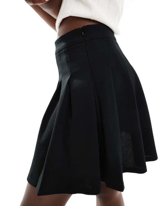 YAS pleated mini skirt in black - BLACK - Image 3