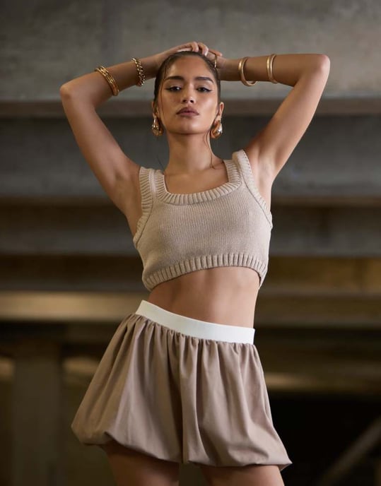 ASOS DESIGN bubbelsöm kjol i grått - Image 3