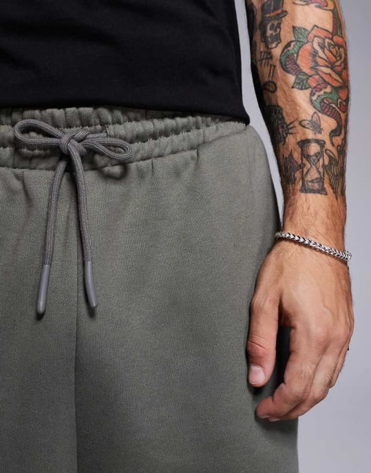 ASOS DESIGN premium tung oversized joggers 400gsm i khaki - Image 4