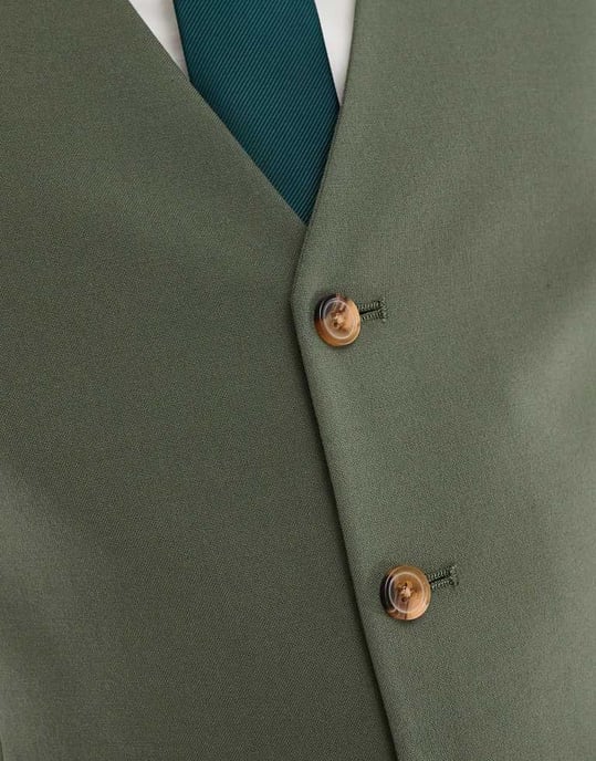 SOS DESIGN slank kostymväst i khaki - Image 4