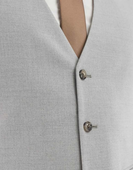 ASOS DESIGN smal kostymväst i grått - Image 4