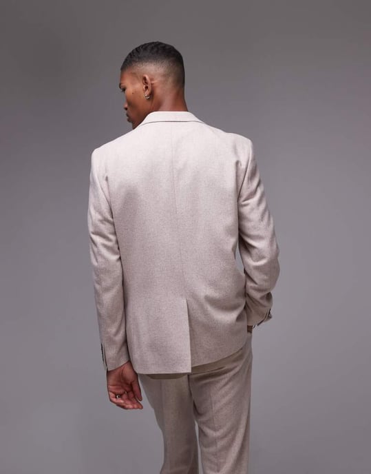 Topman premium slim ullblandning kavaj i sten - Image 2