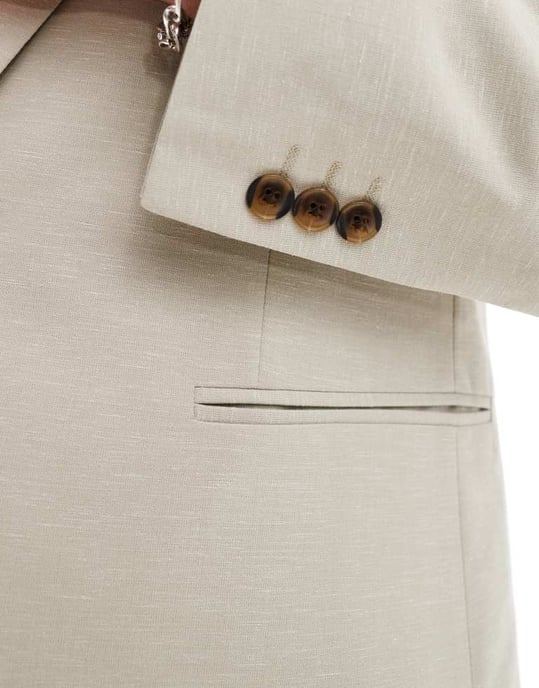 ASOS DESIGN regular kavaj i texturerat tyg i stenfarvet - Image 4