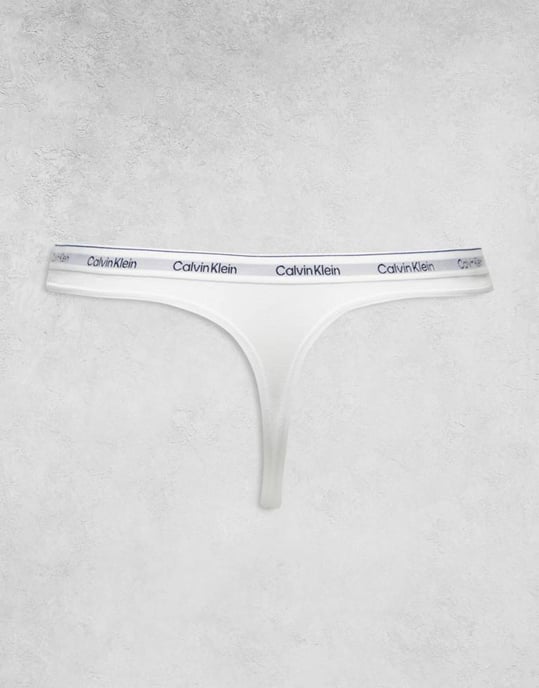 Calvin Klein Modern Logo 3-pack tanga i vitt - Image 2