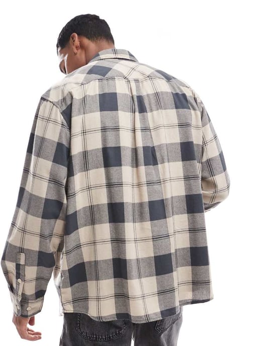 ADPT oversized borstad bomullsskjorta i beige - Image 2