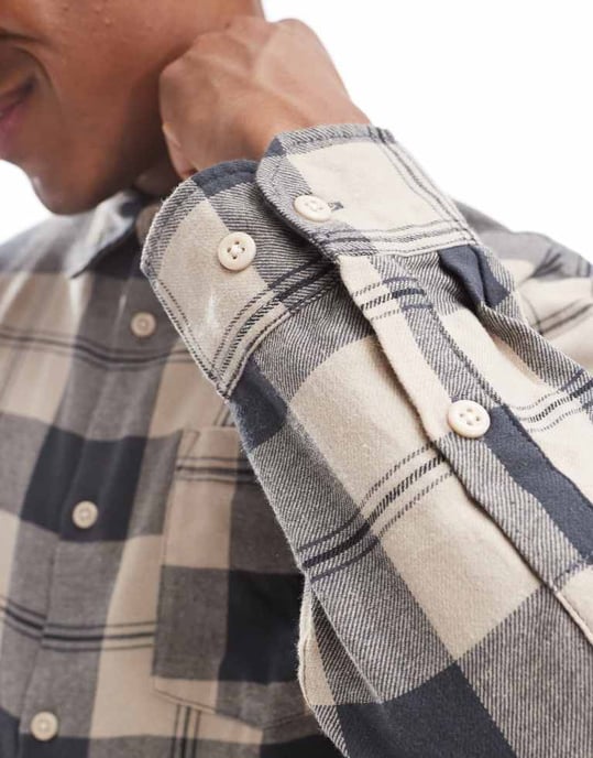 ADPT oversized borstad bomullsskjorta i beige - Image 3
