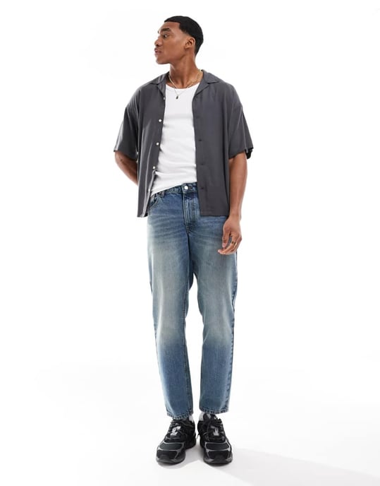 ADPT oversized krage skjorta i grått - Image 3