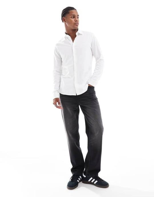 BOSS Orange mysoft slim fit jersey shirt in white - Image 2
