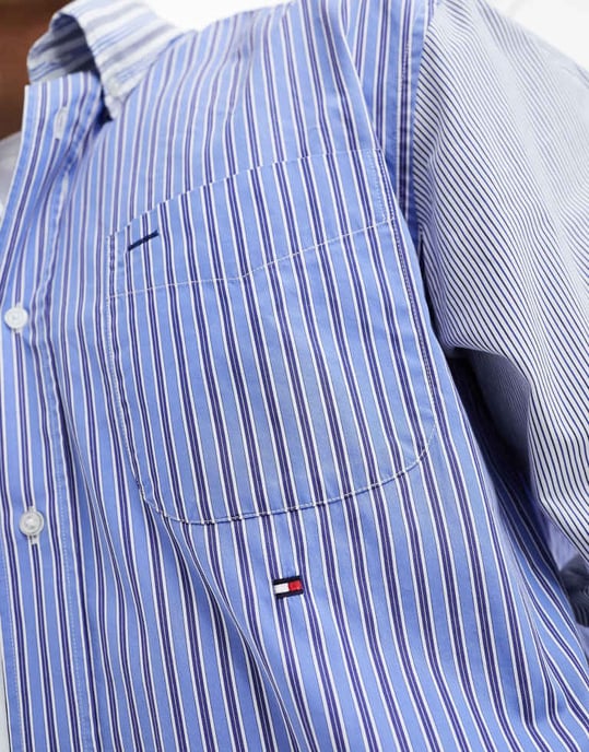 Tommy Hilfiger klassisk flaggblocket skjorta i blått - Image 2