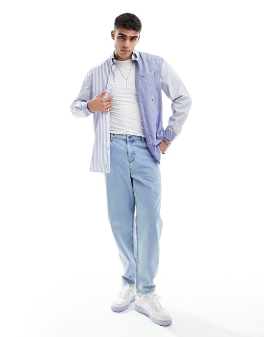 Tommy Hilfiger klassisk flaggblocket skjorta i blått - Image 4