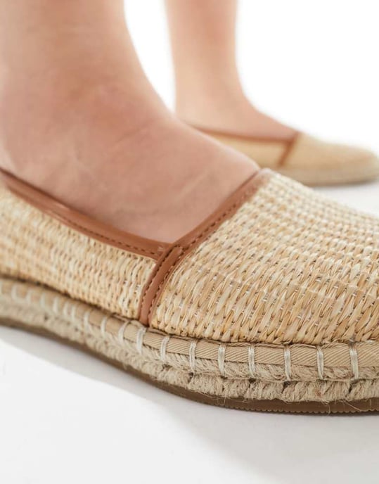 ASOS DESIGN Vid Passform Joey stängda tå espadriller i naturlig raffia - Image 3