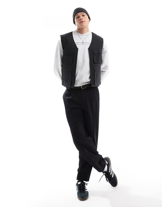 ASOS DESIGN utility väst i svart - Image 2