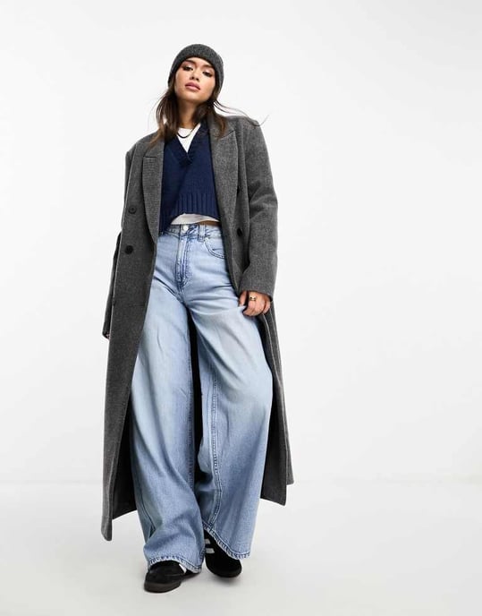 ASOS DESIGN tjockstickad mössa i kolgrå - Image 2