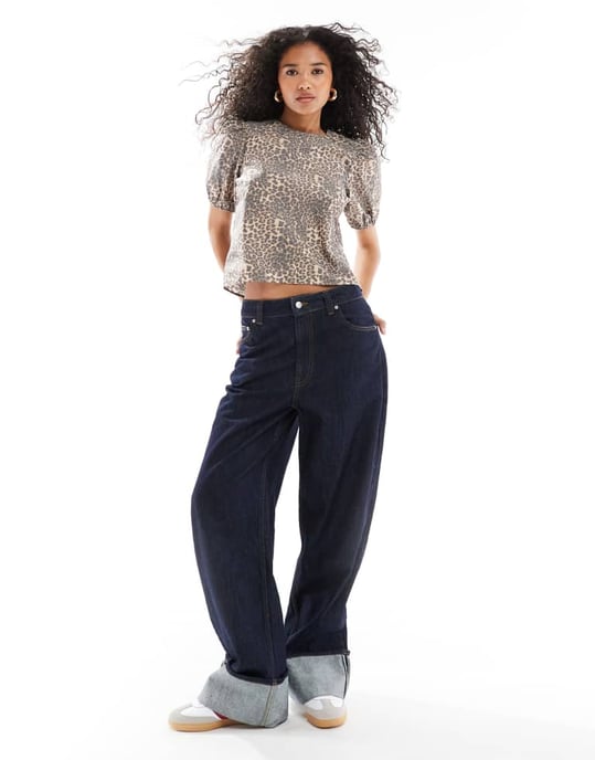 ASOS DESIGN puffärmad bomullstop i djurmönster - Image 2