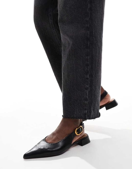 ASOS DESIGN Leonora slingback balett i svart - Image 2