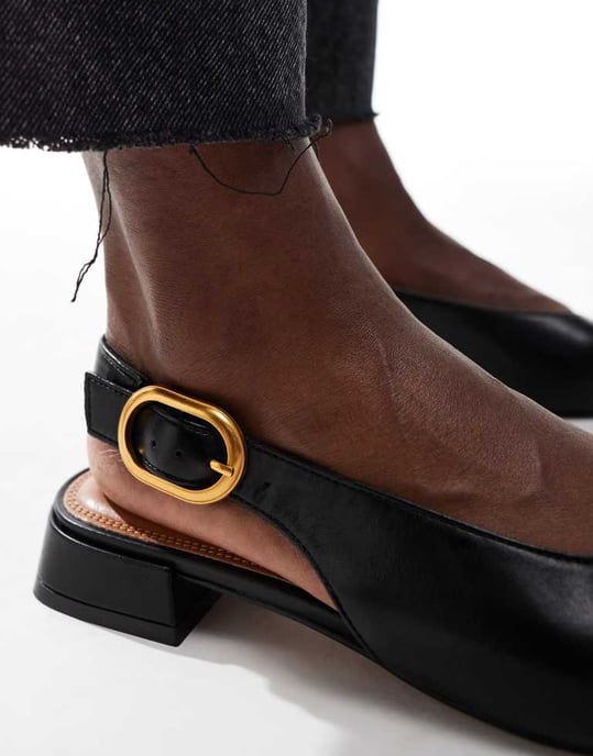 ASOS DESIGN Leonora slingback balett i svart - Image 3