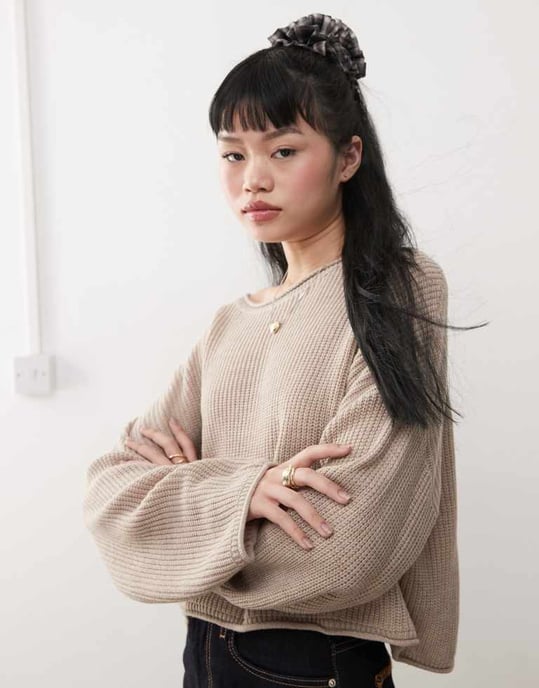 Miss Selfridge slouchig jumper i havre - Image 3