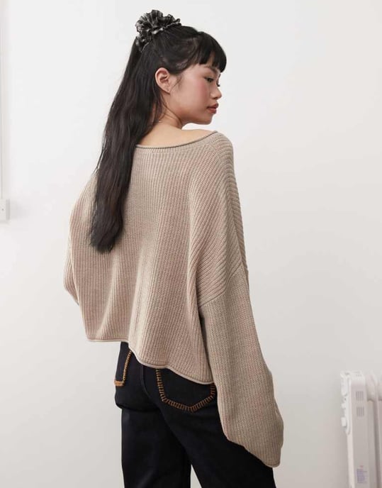 Miss Selfridge slouchig jumper i havre - Image 4