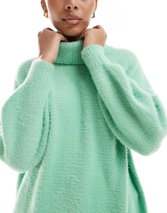 ONLY oversized rollneck jumper in green - Image 3