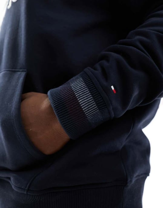 Tommy Hilfiger Big & Tall monotyp universitetshoodie i marinblå - Image 4
