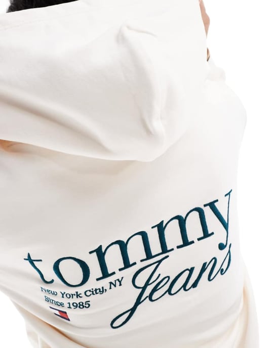 Tommy Jeans oversized hoodie med ryggtryck i off-white - Image 3