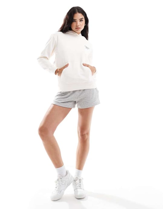 Tommy Jeans oversized hoodie med ryggtryck i off-white - Image 4
