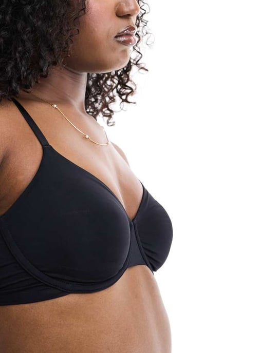 Lindex icke vadderad mikro underwire t-shirt bh i svart - Image 4