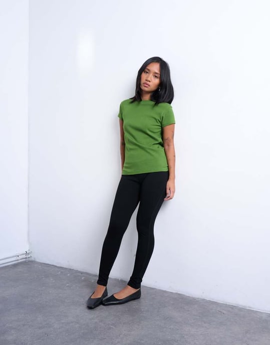 Topshop Petite hel långa tyngre leggings i svart - Image 3