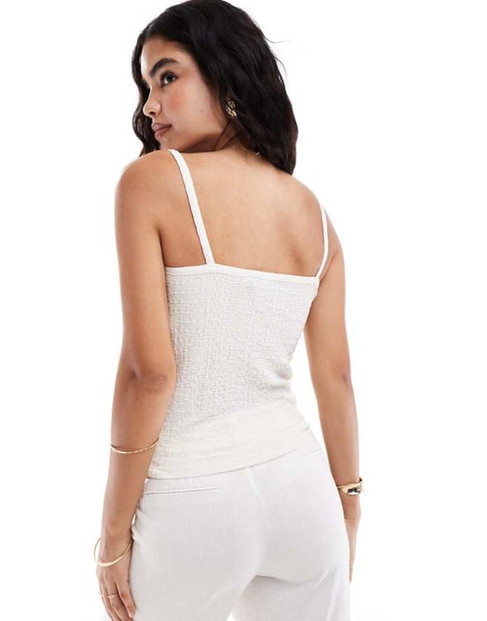 Vero Moda strukturerad linne i vitt - Image 2