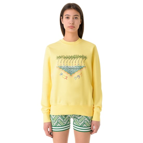 Casablanca Geborduurd Sweatshirt, Enoshima Beach Geel Sweatshirt - Image 3