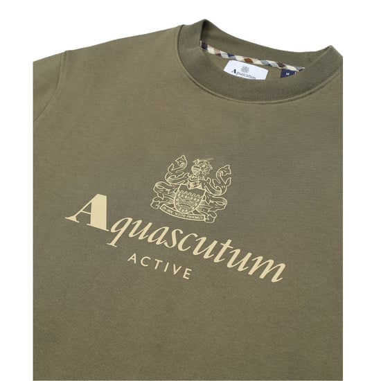 Aquascutum Active Big Logo Crewneck Armégrön - Image 3