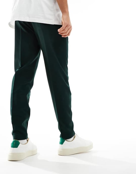 ASOS DESIGN smart tapered byxor i grön - Image 3