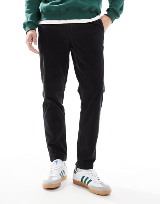 ASOS DESIGN byxa med tapered fit i kordfljät - Image 1