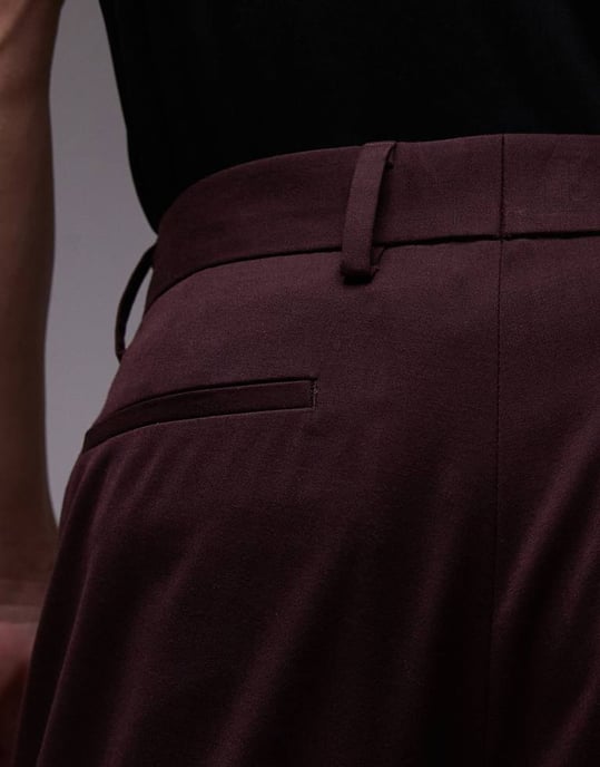 Topman premium tapered kostymbyxa i röd - Image 4