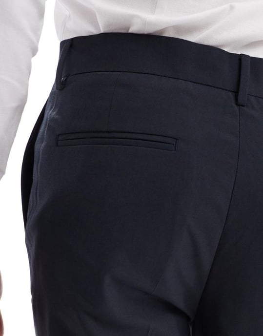 ASOS DESIGN smart tapered passformbyxor med framplissering i kolgrå - Image 3