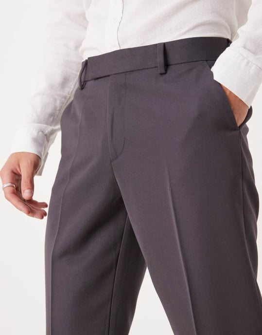 ASOS DESIGN smart slim fit byxor i kolgrå - Image 2