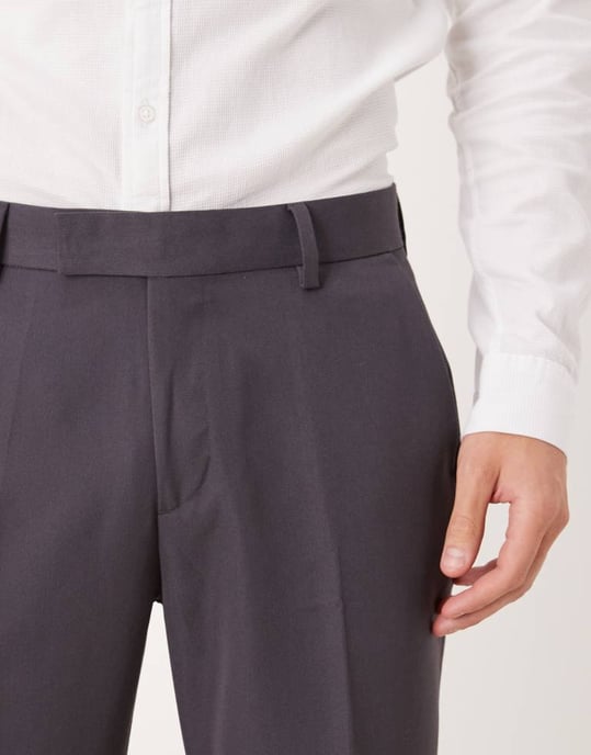 ASOS DESIGN smart slim fit byxor i kolgrå - Image 4
