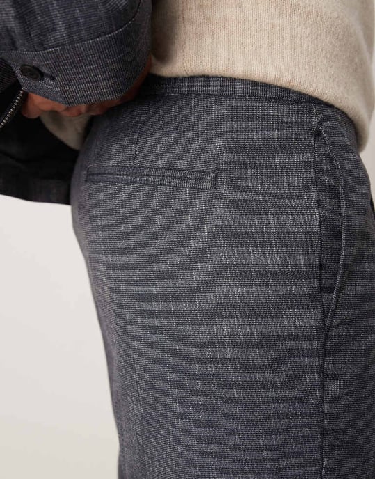 ASOS DESIGN smart co-ord tapered byxor i marinblått med elastisk midja - Image 4