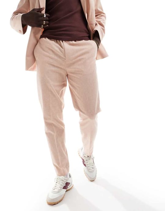 ASOS DESIGN avslappnad linnebyxa i rosa - Image 2