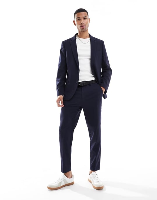ASOS DESIGN tapered suit trousers in brown - Image 2