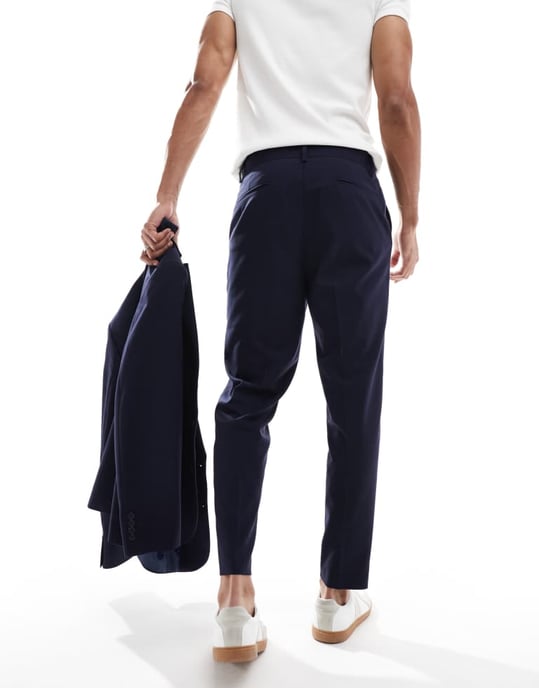 ASOS DESIGN tapered suit trousers in brown - Image 4