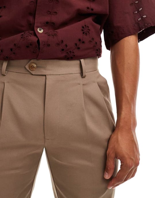 ASOS DESIGN smart premium slim fit chinos i brunt - Image 2
