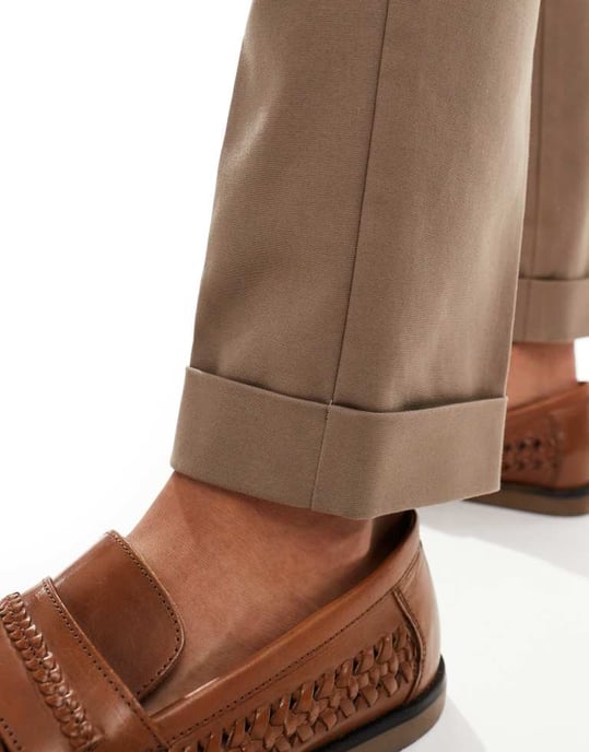 ASOS DESIGN smart premium slim fit chinos i brunt - Image 4