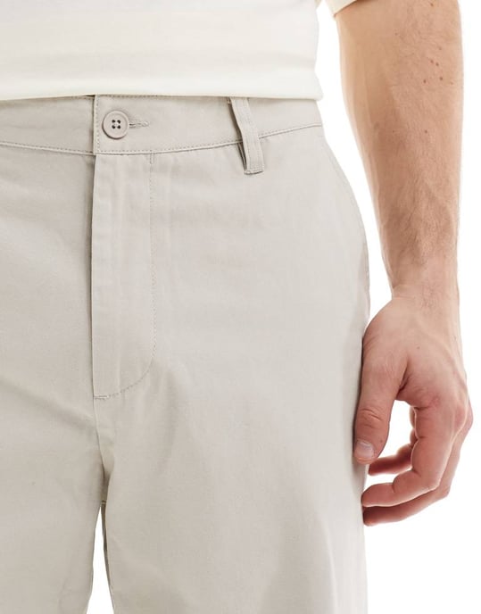 ASOS DESIGN baggy fit chinos in stone - Image 3