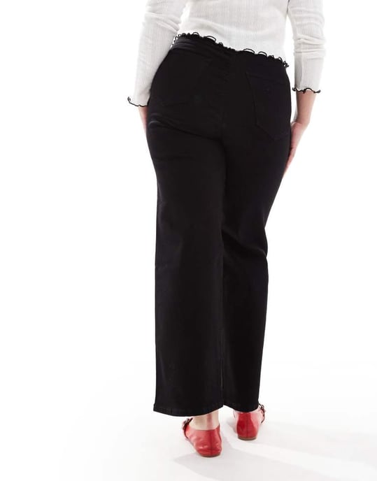 Dr Denim Plus Moxy raka benjeans i svart - Image 3