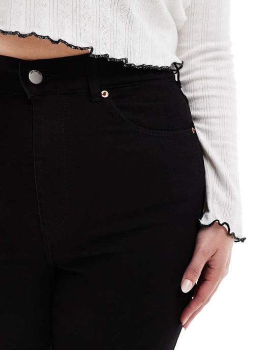 Dr Denim Plus Moxy raka benjeans i svart - Image 4