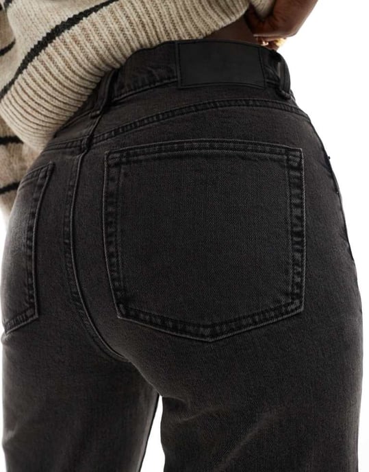 ASOS DESIGN bekväm stretch rak benjeans i kolgrå - Image 3